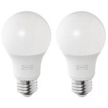 이케아 SOLHETTA 솔헤타 LED전구 E26 470루멘 구형오팔화이트 2개 004.985.80, 단품, 색상:오팔_004.985.80