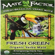 24 Count (Pack of 1) The Mate Factor Yerba Mate Energizing Herb Tea Bag Organic Fresh Green 24-Co, 1