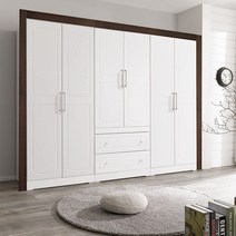 U116 첼로 9자옷장 옷봉장, 화이트