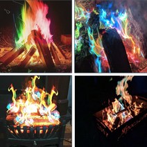 팍앗쬠캠핑용품 컬러풀한 색깔 불멍 가루 캠프파이어 화로 소품 무지개빛 모닥불 장작불 뿌리는 무지개 불꽃 캠핑 준비물 줘쑤륀 i27Wr+s7i1v