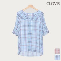 클라비스 체크 프릴카라 블라우스 CVBW93702Q