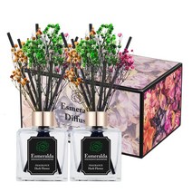 에스메랄다 스퀘어 디퓨저 150ml 2개입 라벤더 청포도 선물세트, 멀티플라워(2p)포함, 허브 플라워X1세트