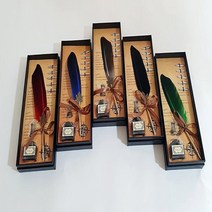 고급 공작 깃털 펜 켈라그라피 딥펜 세트, 상품선택, 블랙