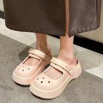 마리진 구멍 신발 옥외 슬리퍼 여성 외출 느낌 방진 두꺼운 밑창 여름 머리 반 슬리퍼