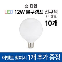 라인조명 LED 볼구 볼전구 볼램프 12W 3가지색상 주광색(하얀빛) 전구색(노란빛) 주백색(아이보리빛) 숏타입 롱타입 커피숍 카페 매장 옷가게 식당, LED 숏볼구 10개 전구색(노란빛)