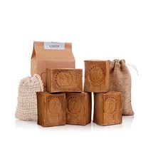Aleppo soap 6x approx. 150 g Olive Oil & Laurel Oil + Sisal Soap Bag + Blue Soap Bag - Hair Soap No, 95% Olivenöl / 5% Lorbeeröl