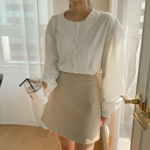 핀턱코튼레이스블라우스