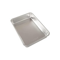 Nordic Ware 천연 알루미늄 상업용 케이크 팬 및 뚜껑 직사각형 실버 22.8 x 33cm 3585357712, Rectangle Pan