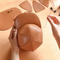 [당일발송] 소가죽 볼캡크로스백 DIY 키트 (+온라인영상), 카키