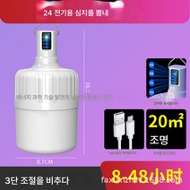 Ciliver 태양광 LED 충전 전구 야외 노점 야시장등 조명 풍선등 캠핑 이동식 텐트 비상등, 1개, ZP004 일렉트릭 24 심