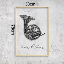 현대 간단한 투명 그림 흑백 음악 교실 장식 그림 피아노 룸 플렉시 유리 교수형 그림 벽화, 11.프렌치 호른