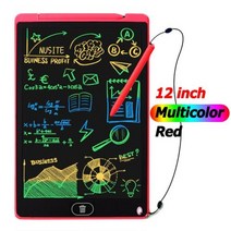 그림패드 전자 메모 노트 드로잉 12 인치 LCD 화면 쓰기 보드 그리기 태블릿 전자 필기 패드 장난감 어린이, [08] Red 12in color