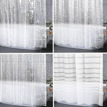 커튼 곰팡이 화장실 칸막이 샤워 욕실 가림막 파티션 압축 부스 욕조 커텐, 3D반투명워터큐브 180x180