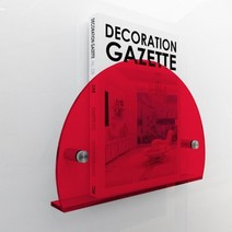 잡지꽂이 책전시대 화장실책꽂이 신문가판대 엽서진열대 벽걸이 아크릴 신문 잡지 선반 집 거실 사무실 장식 투명 책장 스지 디스플레이 랙, Semicircle-7