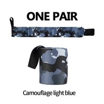 테니스연습기 테니스볼머신 테니스용품 피트니스 손목에 맞는 조절 가능한 팔찌형 탄성 손목밴드 역도 파워 리프팅, Camouflag light blue+One Pair