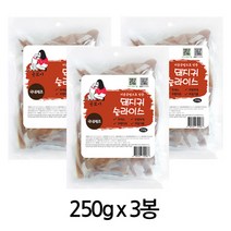 굿보이 수제간식 대용량 7종 통갈비 돼지귀 오리목 소허파 소간 황태채 닭가슴살, 3개입, 돼지귀슬라이스