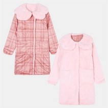 로엠걸즈 여아용 무스탕 리버서블 체크코트