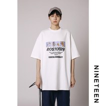 KORELAN 과 새로운 특대 느슨한 반팔 티셔츠 반팔 5 점 소매 만화 인쇄 남과