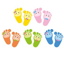 축광발바닥 스티커5매입 아기 욕실 발판 매트 화장실 욕실 욕조 미끄럼방지스티커 계단 복도, NO.325 분홍