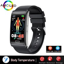 2020 새로운 ECG PPG 혈압 심장 박동 모니터 건강 스마트 워치 스포츠 피트니스 트래커 Smartwatch, Black