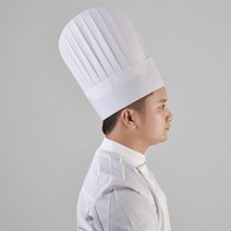 일식 주방장 조리실습용 식당 흰색 쉐프 부직포 한식 잡화 모자 양식 호텔 위생, 원형 특대