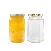 [유리병] 육각250 1개 250ml, 우드무늬마개