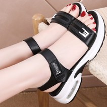 여름 캐주얼 샌들 여성용 네트 레드 가죽 에어 쿠션 스포츠 샌들