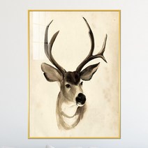 아트블루 풍수 인테리어 액자 동물 얼굴 모던 그림 액자, 4_뿔싸슴_정면