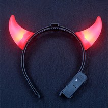 야간 불빛 LED 악마뿔 축구장 응원 반티 머리띠 헤드밴드 파티 응원도구, 중