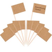 Pangda 100 Pieces Blank Toothpick Flags Cheese Markers White Flags Labeling Marking for Party Cake F, 1