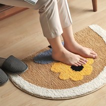 화사한 해바라기 발매트 욕실 주방 베란다 2size 플라워 반달 매트, 플라워 반달매트_대