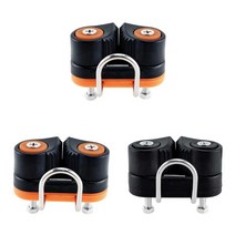 3-12mm 로프 세일링 하드웨어 용 3x 2 행 보트 요트 캠 클리트, 금속, 오렌지 블랙