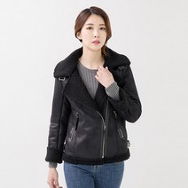 [앙스블랑] 국내제작 천연 양모 하이넥 여성 라이더 양털 여자 무스탕 자켓 - 라스트 찬스/추가할인 쿠폰 926