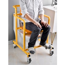 노약자 환자 욕실 샤워 목욕 의자 바퀴 달린 목욕 의자 마비 노인들의자 장애인 샤워 전용 욕실 팔걸이, 05 [변기 욕실 벤치 시트款]-푸른 색