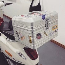 베스파탑박스 슈퍼커브탑박스 알루미늄 탑박스 스쿠터 바이크 리어백 캐리어, 풀사이즈, 실버