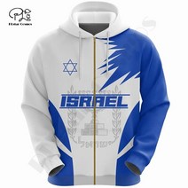 깃발 PLstar Cosmos 3DPrint 스포츠 이스라엘 국기 독특한 남성여성 아늑한 Hrajuku 캐주얼 스트리트웨어, 11 7XL, 02 Zip Hoodies