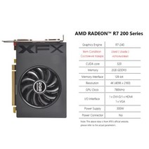 그래픽카드 XFX RX 580 570 560 590 8GB 4GB 그래픽 카드 마이닝 R7 R9 370 380 8G 2GB AMD GPU Radeon RX580 1660 비디오 데, 01 R7 240 2GB 1Fan