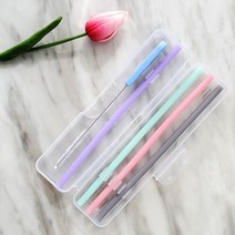 아가프라 실리콘빨대1p 아기빨대 제로웨이스트 실천 환경을 생각하는 작은실천 실리콘빨대, 실리콘빨대4p+케이스세트