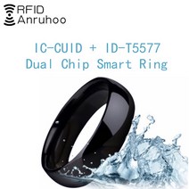 엑세스제어카드 RFID 듀얼 칩 스마트 링 재기록 가능 CUID 카드 복사 T5577 키 13.56Mhz 125Khz 배지 방수, [03] 63MM, 03 63MM