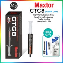실리콘 서멀 고열 내열 구리스 오일 Ctg8 12.8wmk 1g 2g 4g 8g maxtor cpu gpu 냉각 액체 용 열 전도성 페이스트 그리스 냉각 용 울트라 컴파운드, ctg8e(20g)