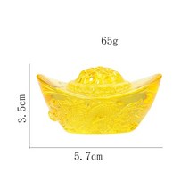 중국 스타일 황수정 레이저 주괴 골드 크리스탈 유리 컬러 유약 부 돈 풍수 공예 인형 문진 홈 장식, 1 pc 잉곳 3.5x5.7cm