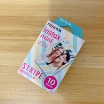 폴라로이드 필름 mini7s/9/25/70/90/7c/8/11 후지필름 인스탁스 즉석카메라 미니에보 미니샷2필름 고필름 미니 코닥 사진인화기 스퀘, 단일사이즈, 줄무늬 인화지 10매