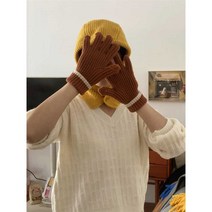터치 니트 장갑 겨울 따뜻한 구멍뚤린 장갑