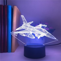 3D 홀로그램 팬 프로젝터 디스플레이 멋진 전투기 비행기 빛 환상 LED 야간 조명 이, 컨트롤러 16 색상