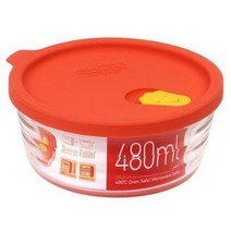 락앤락 오븐 글라스 웨이브 스팀 홀 레드 LLG761, 480ml, 1개