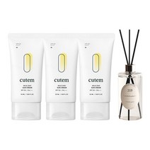 큐템 마일드 징크 저자극 선크림 50ml x3 + 대용량 디퓨저 500ml (랜덤)