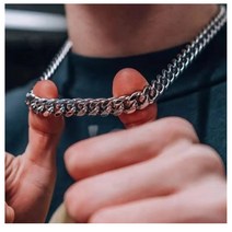 부라덜스 볼드한 티타늄 패션 체인 목걸이