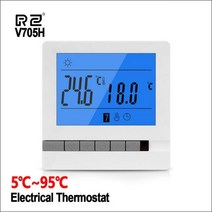 RZ 홈 온도 조절기 220V 16A LCD 프로그래밍 가능 바닥 난방 방 벽 디지털 조절기 실내, CHINA, V705H