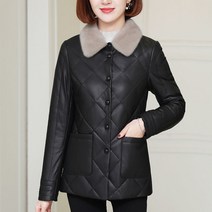 여성 패딩 가죽자켓 라이더 점퍼 엄마 마담 빅사이즈