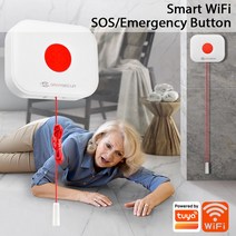 경보기 Tuya 스마트 라이프 app 방수 와이파이 무선 sos 비상 버튼 알람 홈 도난 경보 센서 2.4g 패닉 버튼, 없음, 한개옵션0